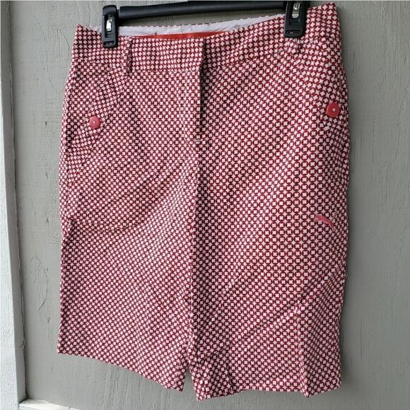 Puma Red Geometric Chino Golf Shorts 4 - Picture 2 of 6